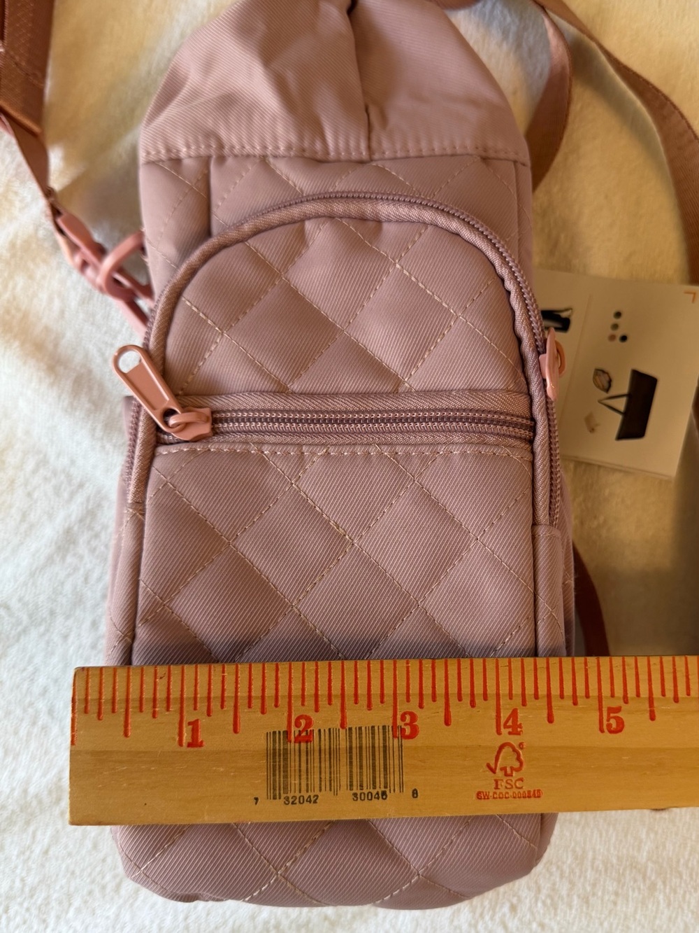 Quilted Crossbody Water bottle Sling Bag - light purple - Picture 7 of 10